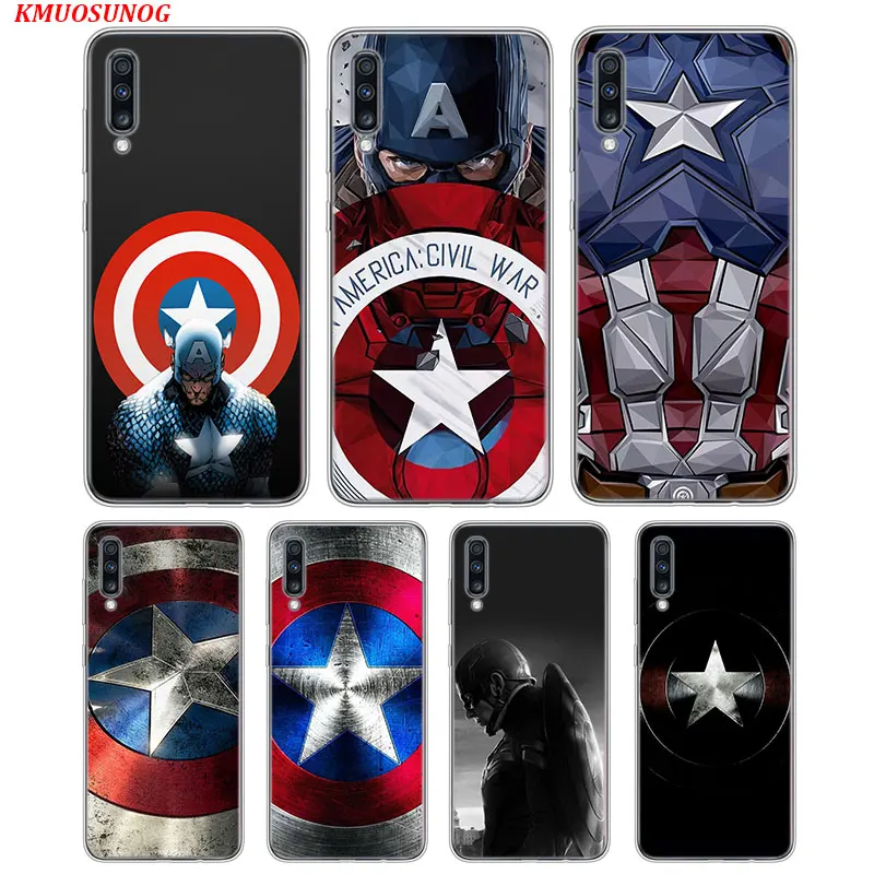 

Transparent Soft Silicone Phone Case America Captain Avengers Print for Samsung Galaxy A70 A50 A40 A30 A10 Case Cover