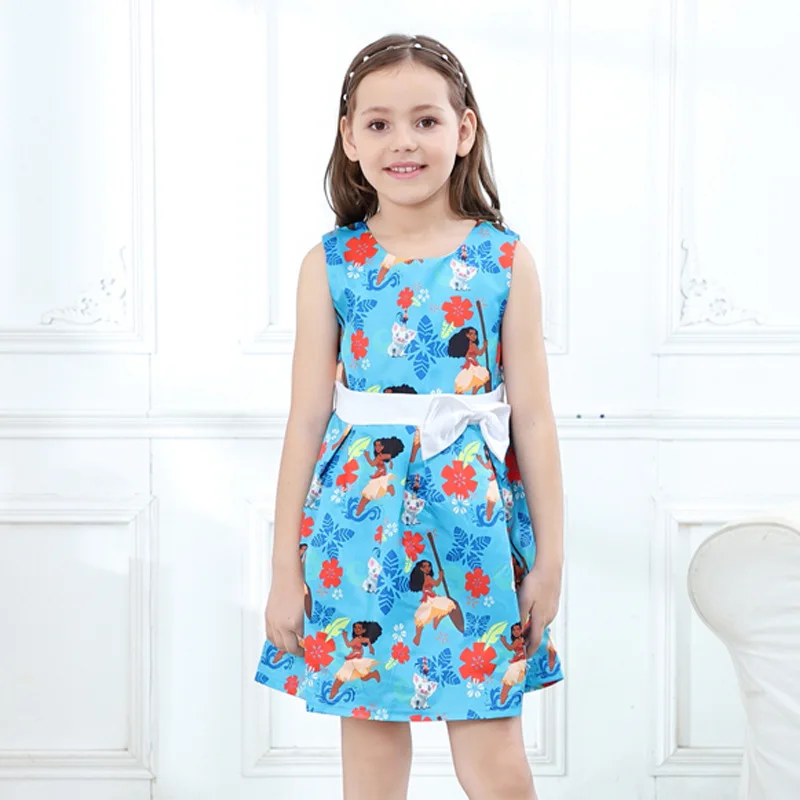 Summer Moana Vaiana Princess Dress for Girls Clothes Robe Costumes Children Clothing Girls Dresses Kids 2 4 6 8 12 Years Old 5