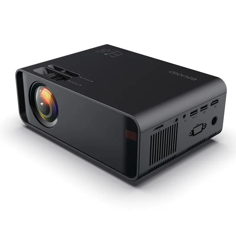 Черный Мини проектор HD 1080P светодиодный для домашнего кинотеатра Android Pico AV / VGA USB SD
