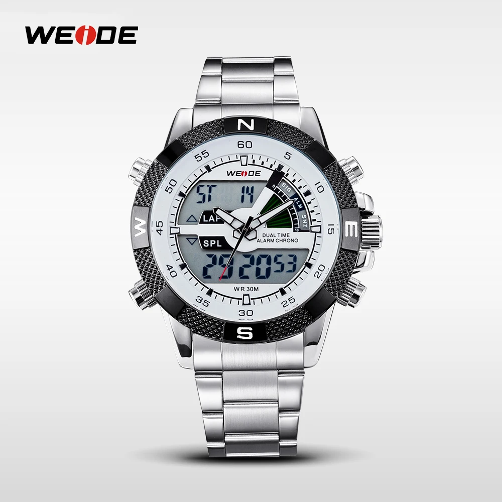 WEIDE мужские кварцевые аналоговые светодиодные часы Роскошные модные спортивные
