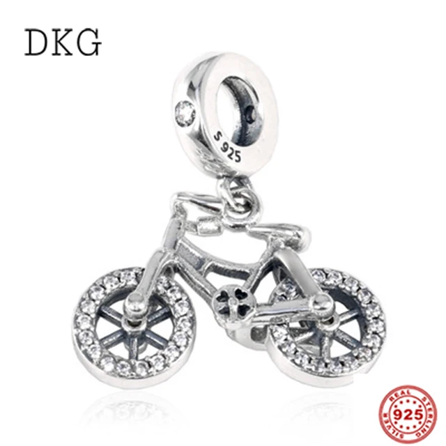 

2019 Spring New 925 Sterling Silver Fashion Gorgeous Crystal Bicycle Charm Beads Fit for Original Women's Bracelet DIY Jewelry
