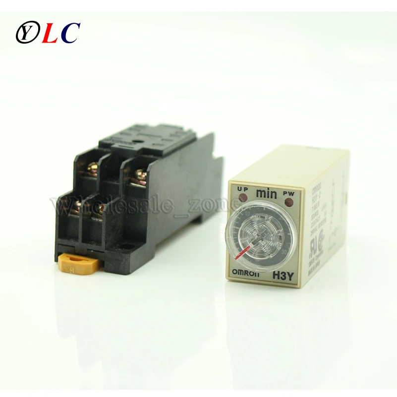 Free Shipping, H3Y 2 AC 220V 5A Delay Timer Time Relay 0 10 Minute with ...