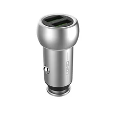 

LDNIO Car Charger Dual USB Outputs Silver Color Car-Charger With Phone Cables Fast Charge CNC Universal For Iphone X 8 Samsung