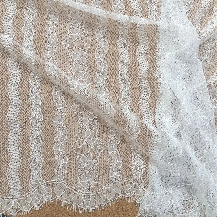 

Black, Off white in stock chantilly tissue lace fabric New Arrival thin and quality women gowns lace fabric 3 meters!