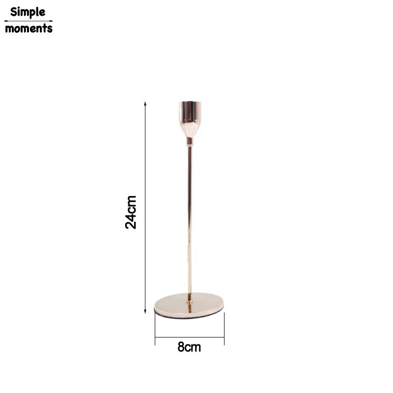 Простые моменты золотой металл современный стиль Свадебные украшения Подсвечники домашний декоративный подсвечник Свадебные Центральные элементы - Цвет: Small