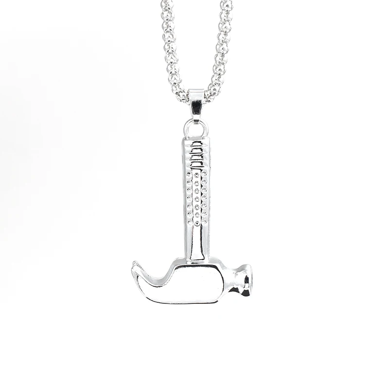 freeshipping Punk Casting silver Color Titanium Stainless Steel Mechanic Tool Hammer Pendant