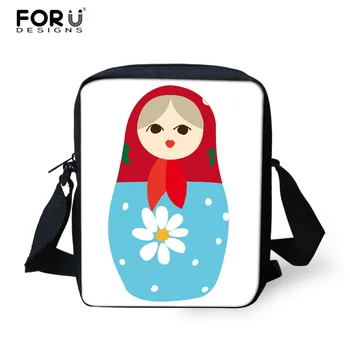 

FORUDESIGNS Kids School Bag Small Matryoshka Pattern Children Book Bags Russian Doll Women Mini Messenger Bag Mochila Escolar