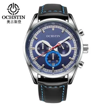 Moda OCHSTIN Marca Ocasional Del Deporte Del Cronógrafo Hombre Reloj Militar Del Ejército de Lujo Automático Reloj de Pulsera de Cuarzo de Negocios GQ046