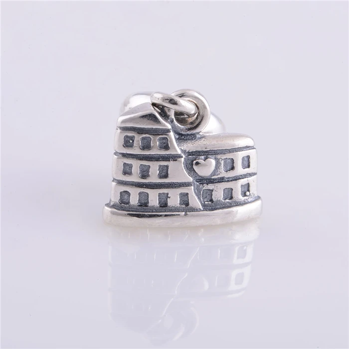 

S925 Sterling Silver Colosseum Thread Dangle Charm Bead Fit For European Style Jewelry Charm Bracelets & Necklaces LW132