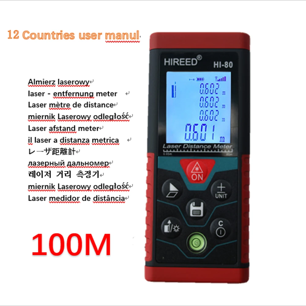 

ATTKOO laser distance meter 40M 80M 100M 120M rangefinder trena laser tape range finder build measure device ruler test tool