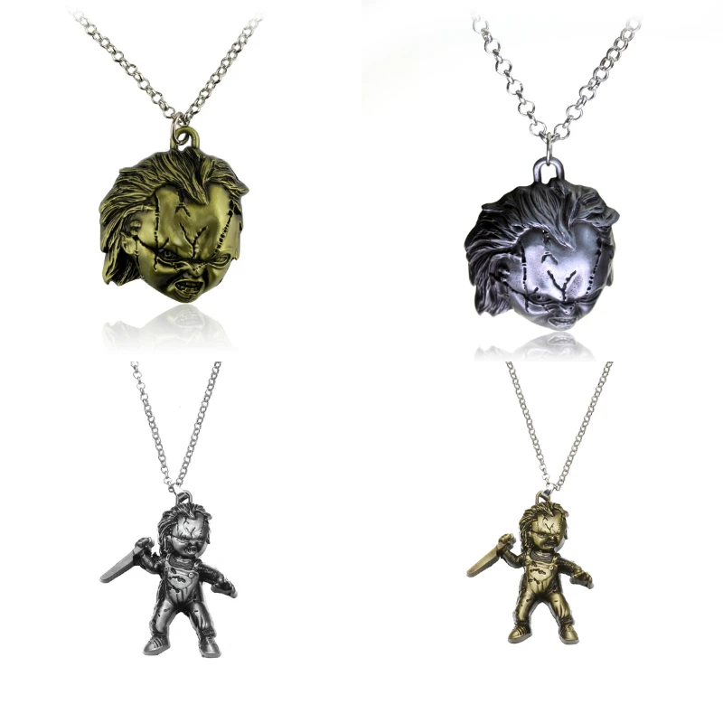 

American Classic Horror Thriller Film Curse Of Chuck Seed of Chucky Necklace Antique Silver Plated Necklace