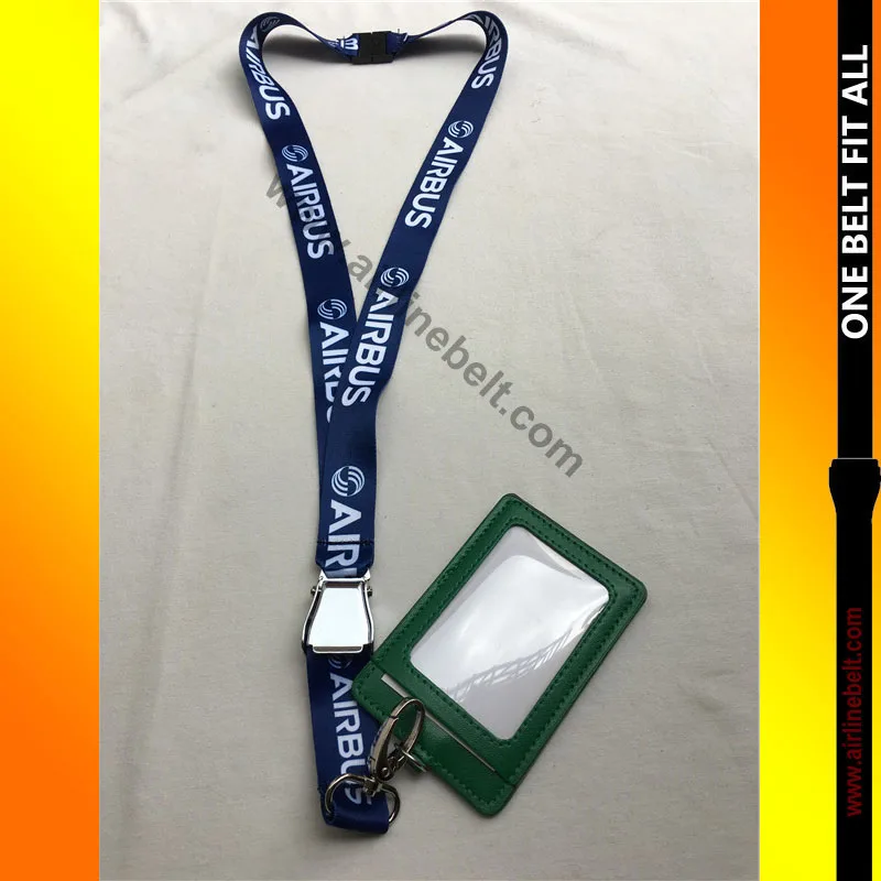 

Metal buckle Airbus blue lanyard Boeing Ribbon Rope Sling for ID Work Permit card Case Holder for Aviator lover Flight Airman