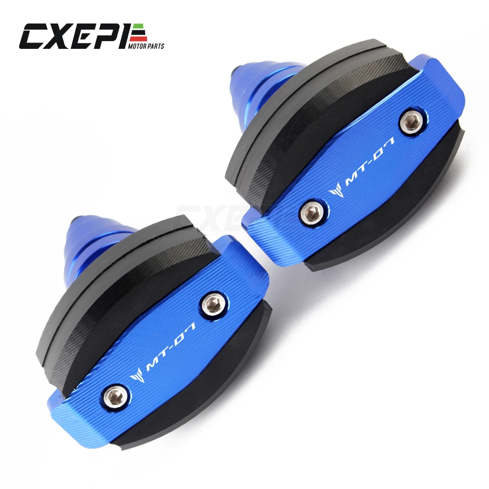 1 par CNC marco deslizante Protector para Yamaha MT07 MT 07, 2015, 2016, 2017, 2018, 2019 protección del motor deslizadores con MT-07 logotipo - 5