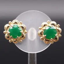 

Hot sell exquisite style earring fashion red ruby&emerald earring 18k gold plated for ladies best gift party earring