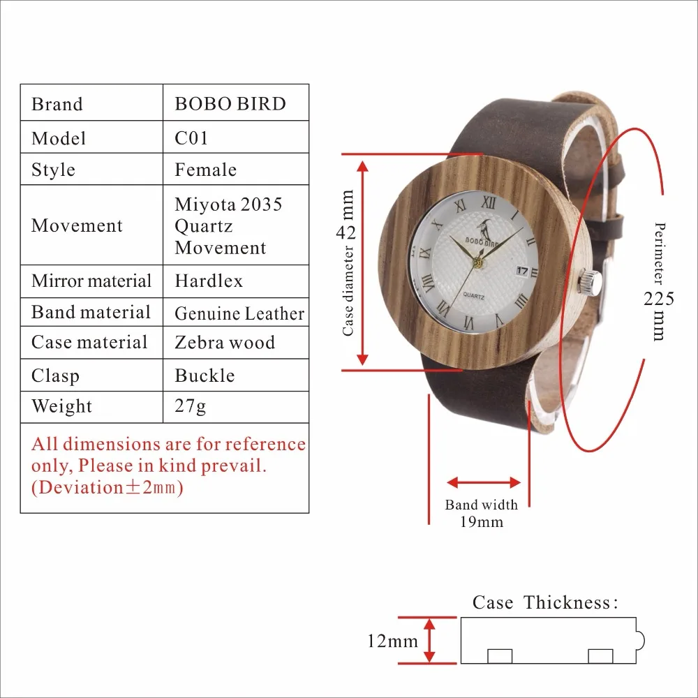 Zebra Wood Wristwatches as Gifts relogio masculino C-C01