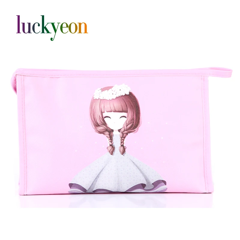 Luckyeon Cute Cartoon Toiletry Wash Bags High Capacity Princess Girls
