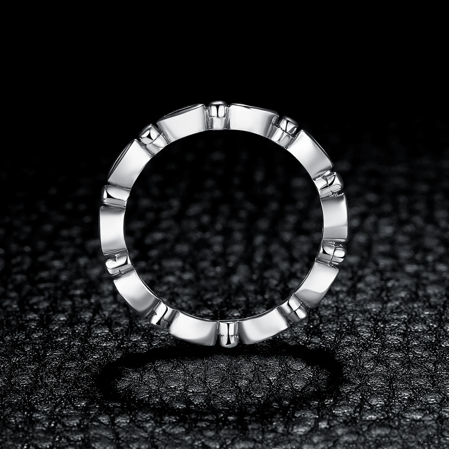 JewelryPalace Vintage Black Enamel Circle Stackable Ring 925 Sterling Silver Rings For Women New Best Jewelry Gift For Girls