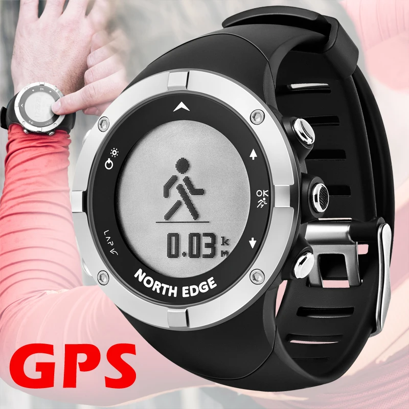 NORTH EDGE мужские смарт gps часы спортивные цифровые наручные монитор сердечного