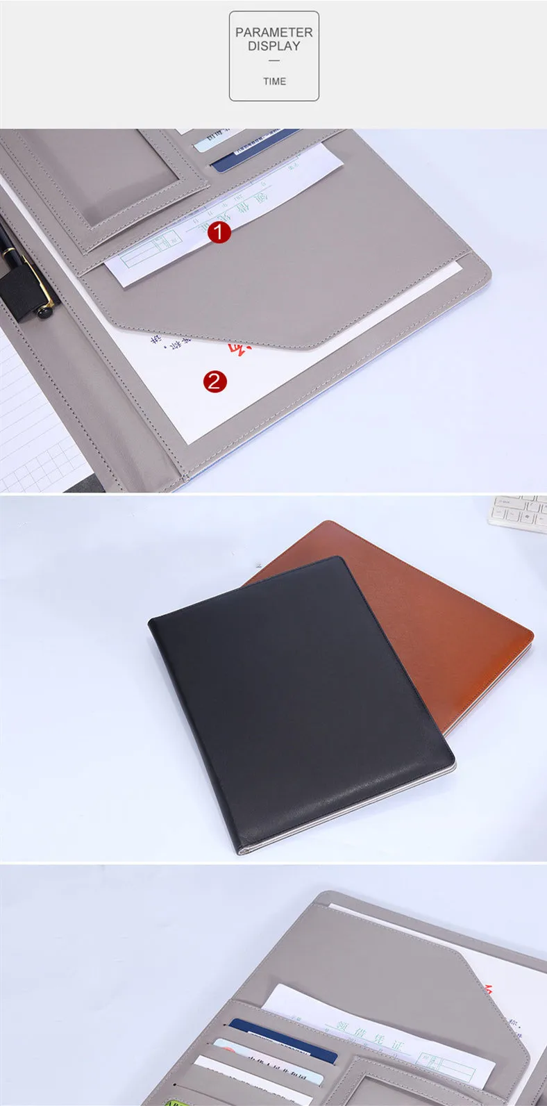 Мультифункциональный из искусственной кожи A4 папка с зажимом папка для ноутбука Портфель Padfolio Binder Manager органайзер для документов