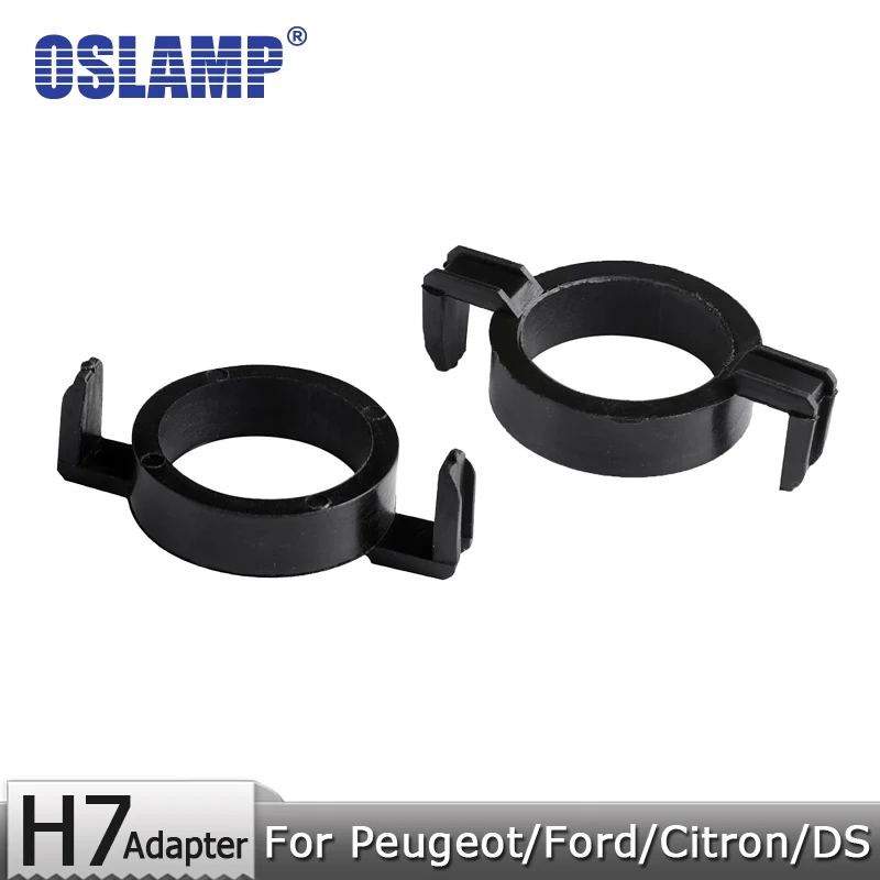 Oslamp для Цитрон/Ford/Peugeot/DS/Elysee H7 LED Фары для авто черный Пластик адаптер Держатели 1 пара адаптер база для h7 Лампы для мотоциклов