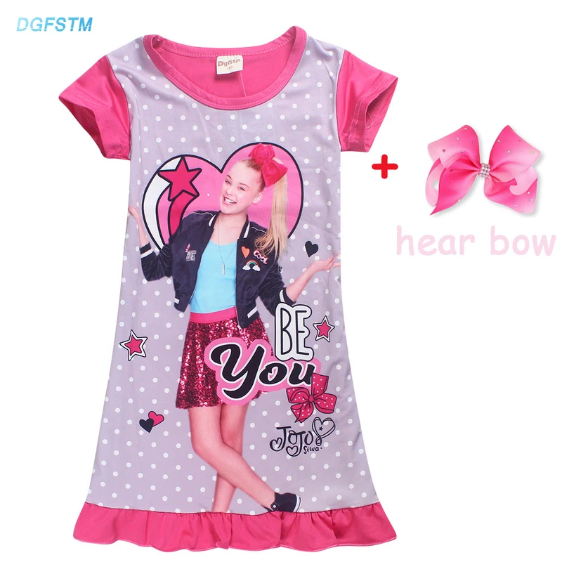 2018 Jojo Siwa Silk Dresses for Girls Princess Birthday Party Costume