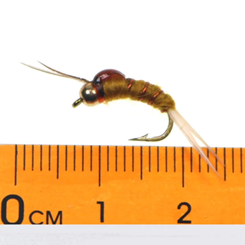 ICERIO 6 шт. инкубационные Nymph caddis mayfly nymphs рыболовные приманки для ловли нахлыстом и форели 12