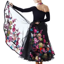 Европейские женские лодочки вышитый ажурный цветок фокстрот Танцы платья фламенко платья для румбы бальное платье, для вальса платье