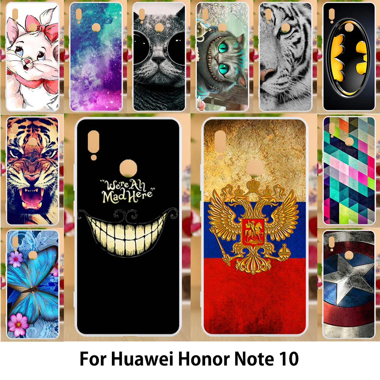 

Anunob Case For Huawei Honor Note 10 Case TPU Soft Silicone 6.95 inch Huawei Honor Note 10 Cover Painting Animals Back Shell Bag