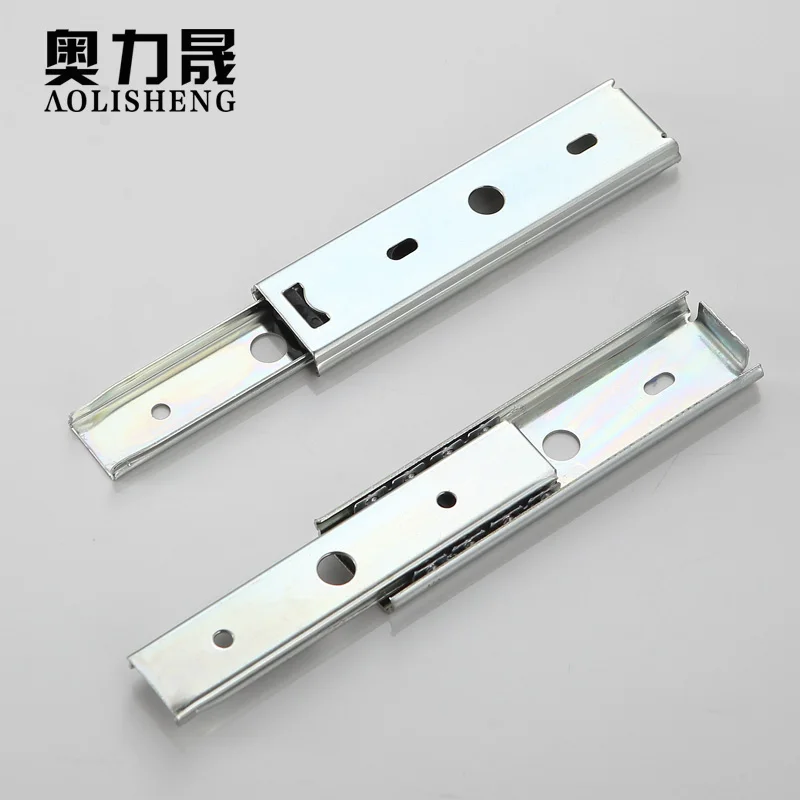 

Free Shipping Two Sections Cold Rolled Steel Silver Color Ball Bearing Slide Rail