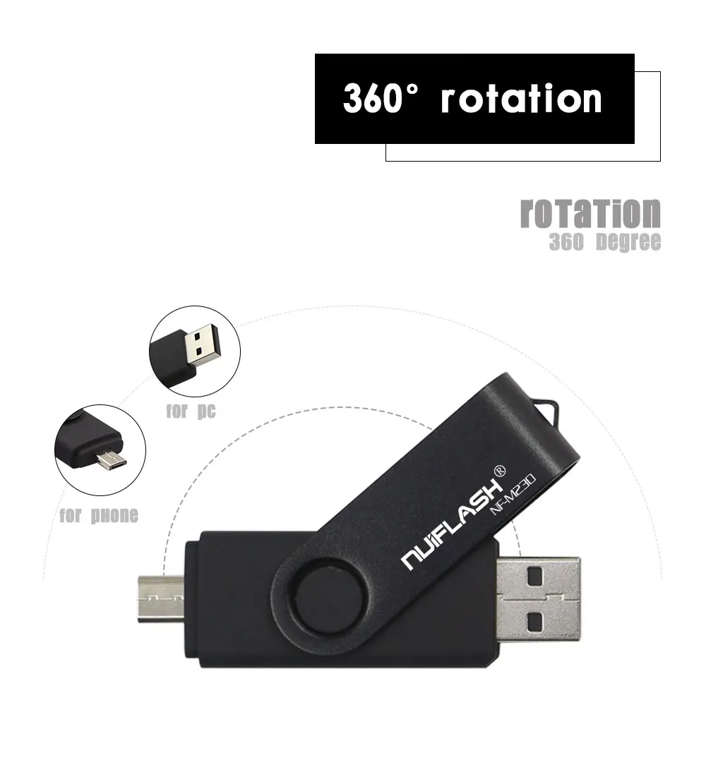 Nuiflash цветной OTG USB флеш-накопитель 128 Гб 64 ГБ 32 ГБ флеш-накопитель Micro USB 8 Гб 16 Гб USB флеш-накопитель для компьютера/телефона Android