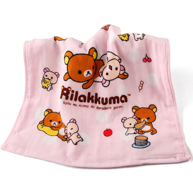 Дисней Rilakkuma милый мультфильм хлопок квадратный шарф для девочек и мальчиков мягкие и дышащие маленькие полотенца