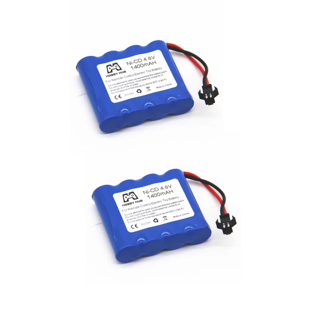 1/2/3 шт. NI-CD 4,8 V 1400 мА* ч перезаряжаемого ni-cd Батарея для дистанционного управления игрушка игрушечная Беговая железная дорога для 4,8 v 1400 мАч-гидридных и никель-кадмиевых типов аккумуляторов аккумуляторная батарея - Цвет: 2pcs