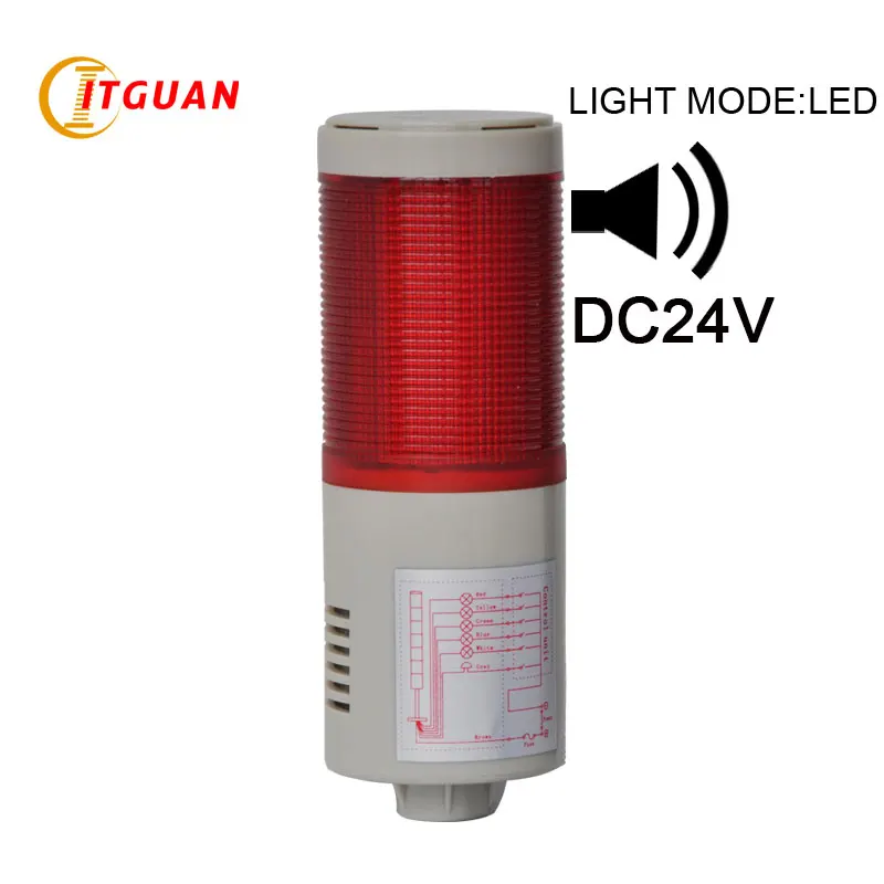 

LTA-505 DC24V 1 Layer LED tower light Alarm with Sound led signal tower light tower signal light 24v