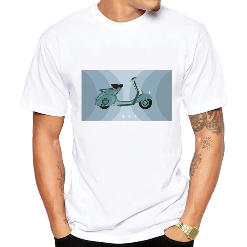 New Coming Vespa PX 125 Man T shirt Fashion Custom Made Loose Tops Men's Summer Round Neck Tees Teenage Latest Unique Tee Shirt | Мужская