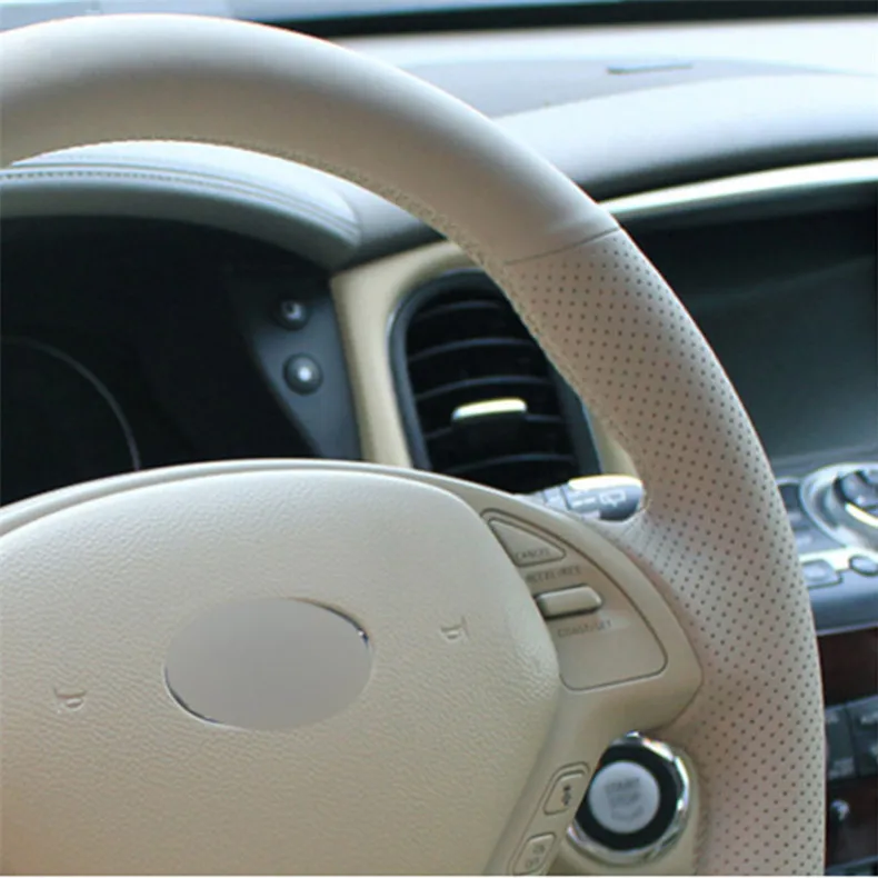 Топ Кожаный руль ручной стежок на обертывание чехол для Infiniti G25 G35 G37 QX50 EX25 EX35 EX37 2008-2013