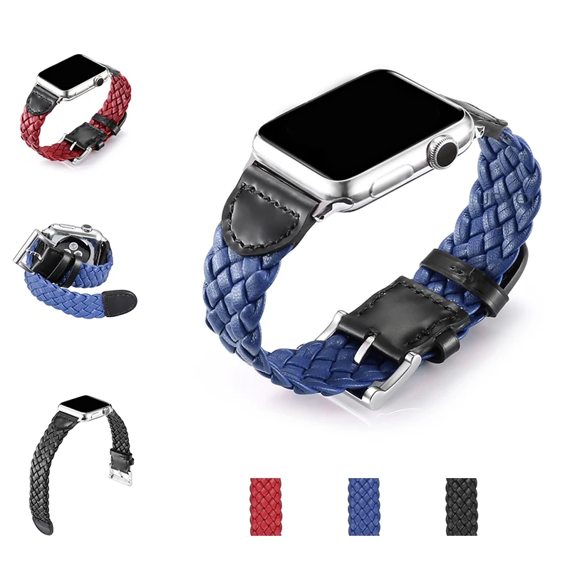 URVOI band for apple watch series 1 2 3 band for iwatch comfortable feel woven soft PU leather strap stainless steel buckle apple-bands-series- : image URVOI band for apple watch series 1 2 3 band for iwatch comfortable feel woven soft PU leather strap stainless steel buckle apple-bands-series-