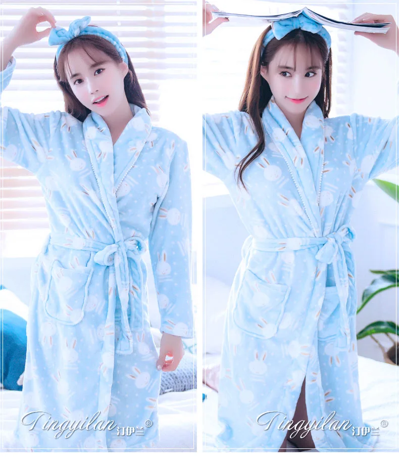 Осенние Зимние халаты для женщин халат женский длинный рукав фланель халат женский мужской халат для салонов Домашняя одежда пижамы