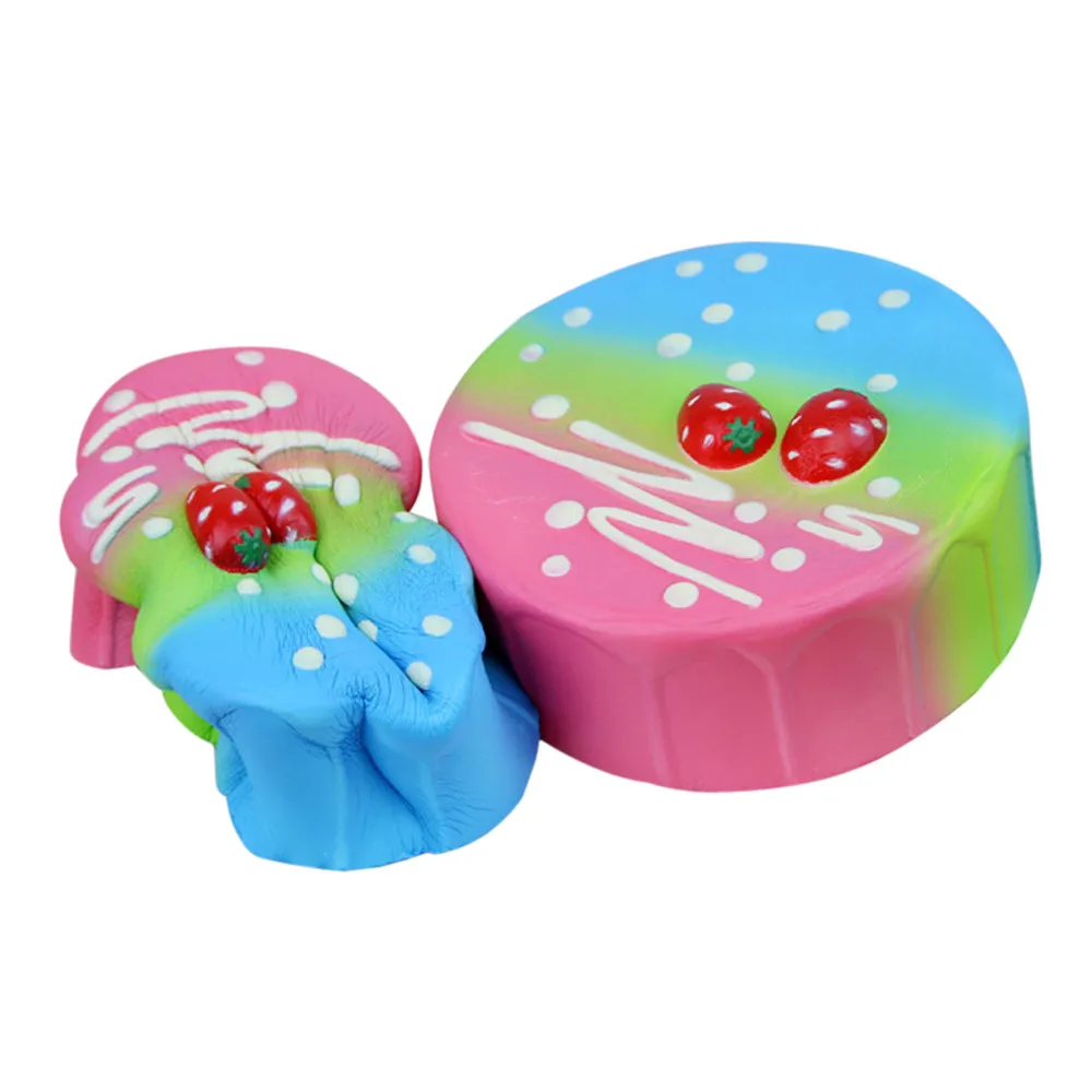 Squishies медленный рост Jumbo многоцветный клубничный торт пена Забавный Squish Антистресс игрушка 30S8312 Прямая