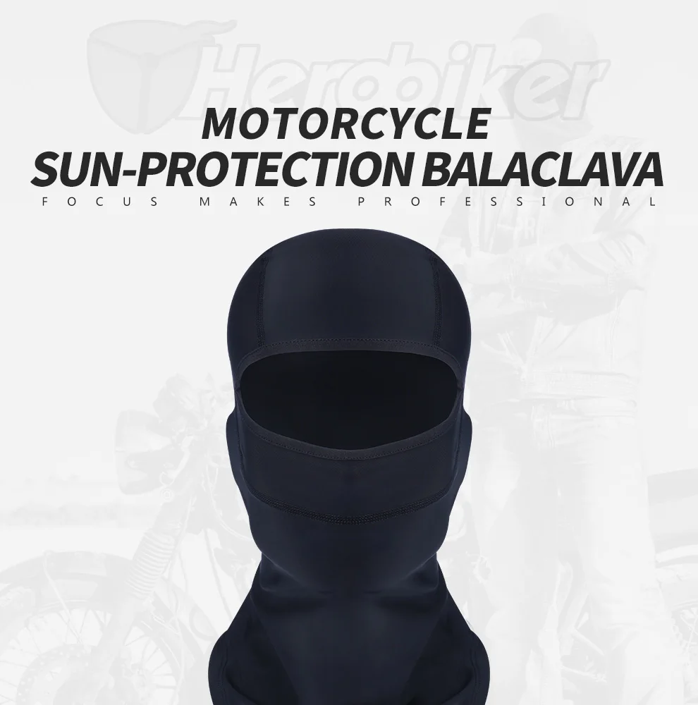 HEROBIKER мотоциклетная Балаклава, черная маска на все лицо, кепка, защита от солнца, мотоциклетная маска на лицо, мотоциклетная маска на шлем
