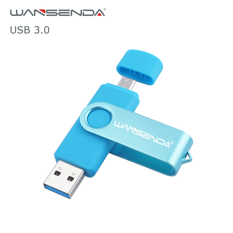 WANSENDA OTG USB 3,0 USB флэш-накопитель для Android системы 8 ГБ 16 ГБ 32 ГБ 64 Гб 128 Гб внешний накопитель 2 в 1 флешка