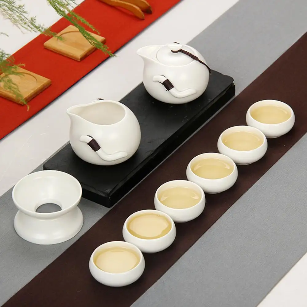

White Exquisite Ceramic Teapot Kettles Tea Cup Porcelain Chinese Kung Fu Tea Set Drinkware Chinese Teaware Set