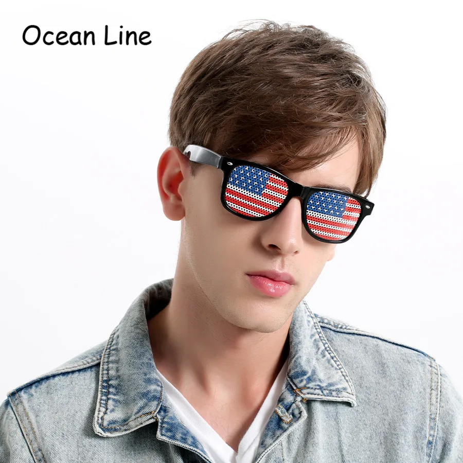 Modne nalepke za očala za narodne zastave z luknjo in dodatki za luknjo za odrasle za okrasitev državnega dne in zabave