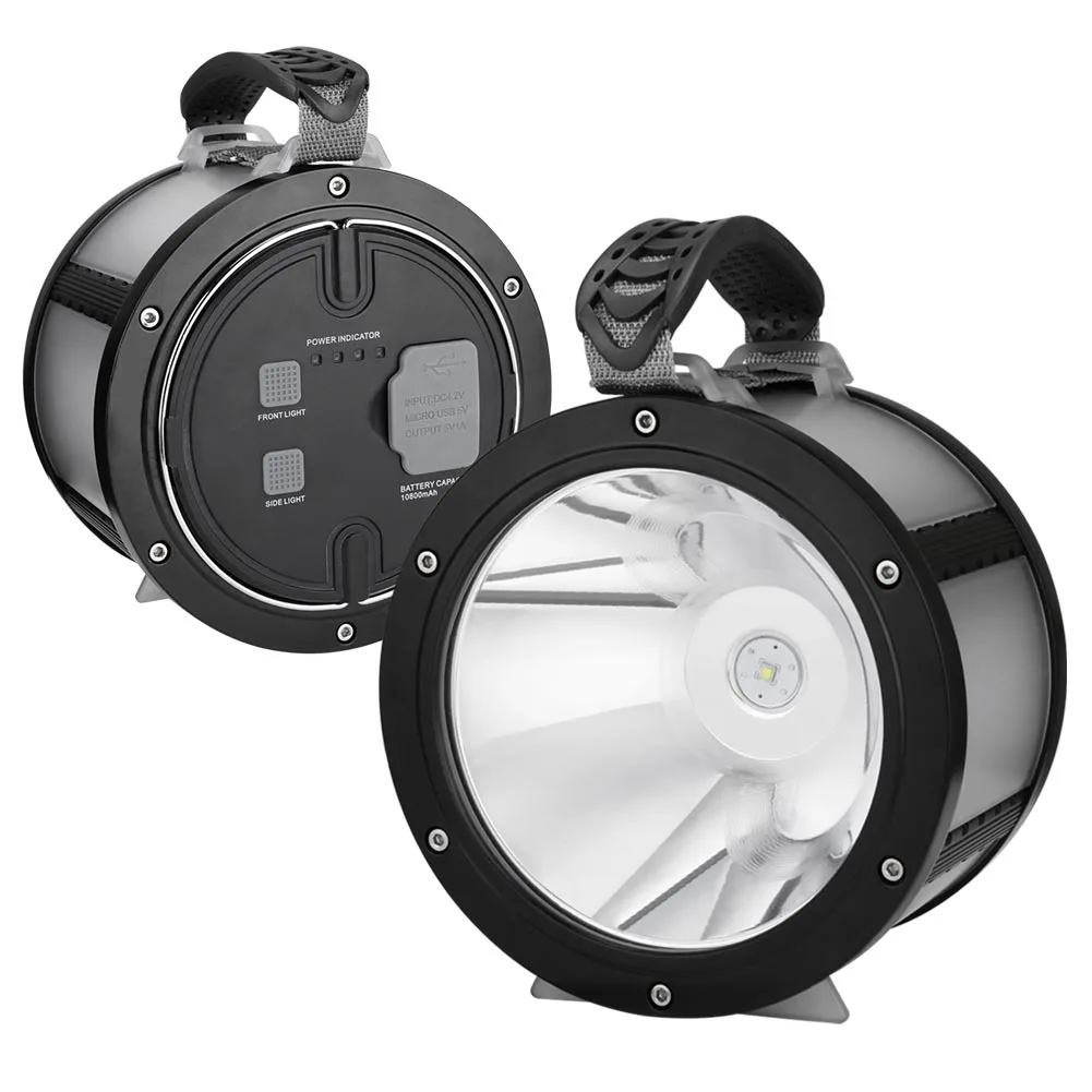 

LED outdoor portable light L2 glare searchlight waterproof multi-function rechargeable camping light