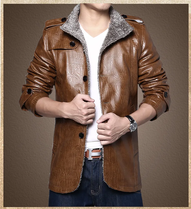 Brand Leather Jacket Men Slim Warm Mens Washed Leather Motorcycle Biker Jackets Standing Collar Coat Plus Size 4XL Outwear Parka men's genuine leather motorcycle jackets