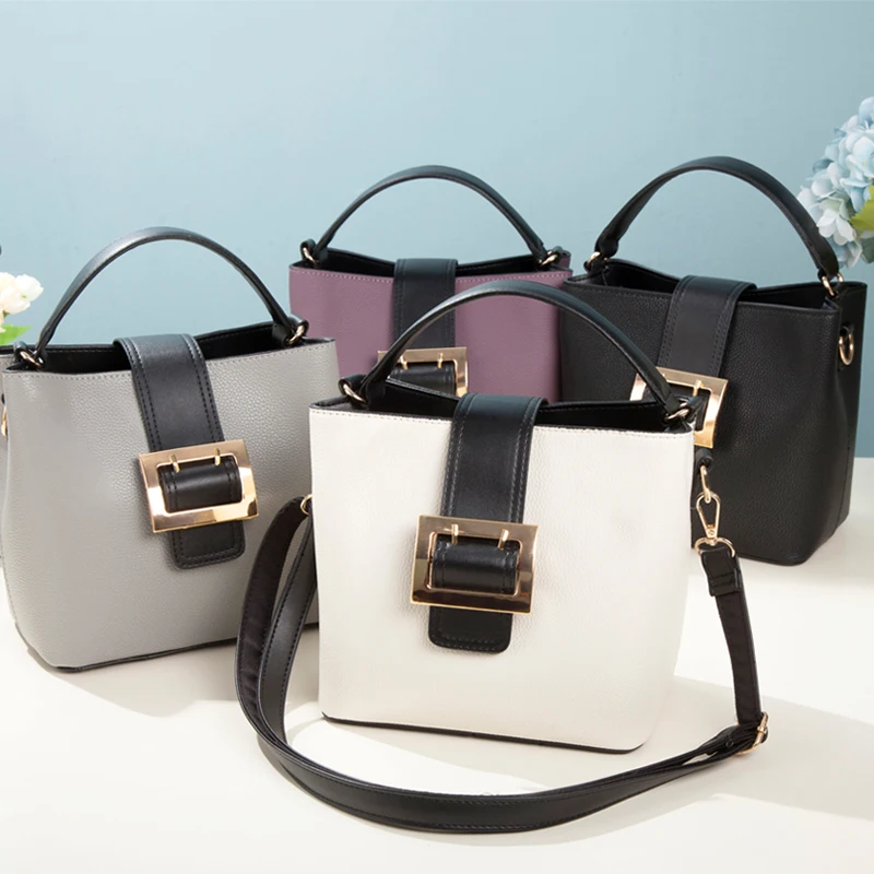 

2019 Women Fashion Female Bag Leather Handbags PU Shoulder Bag Good QualitySmall Bucket Crossbody Bags for Women Messenger Bags