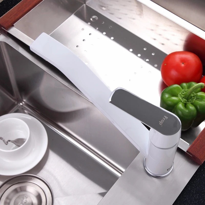 FRAP 1 Set News Fashion Style Multi-color Kitchen Faucet Cold and hot water taps White Orange Green 360 Rotation Torneiras F4933 FRAP 1 Set News Fashion Style Multi-color Kitchen Faucet Cold and hot water taps White Orange Green 360 Rotation Torneiras F4933