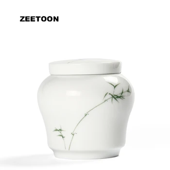 

Zen Japanese Style Elegant Hand Painted Bamboo Tea Cans Canister Kung Fu Tea Set Tea Jar Candy Storage Creative Home Decor New