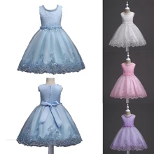 От 3 до 12 лет платье принцессы с цветочным узором для девочек летние платья-пачки для свадебного торжества, дня рождения, для девочек, roupa infantil, детские платья, D30