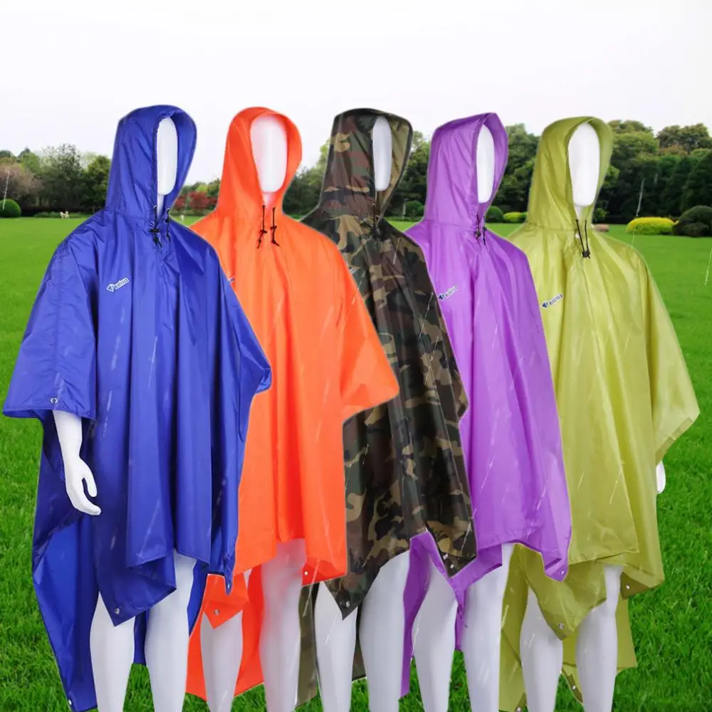 

3 in 1 Multifunctional Raincoat Outdoor Travel Rain Poncho Backpack Rain Cover Waterproof Climbing Camping Tent Mat Awning