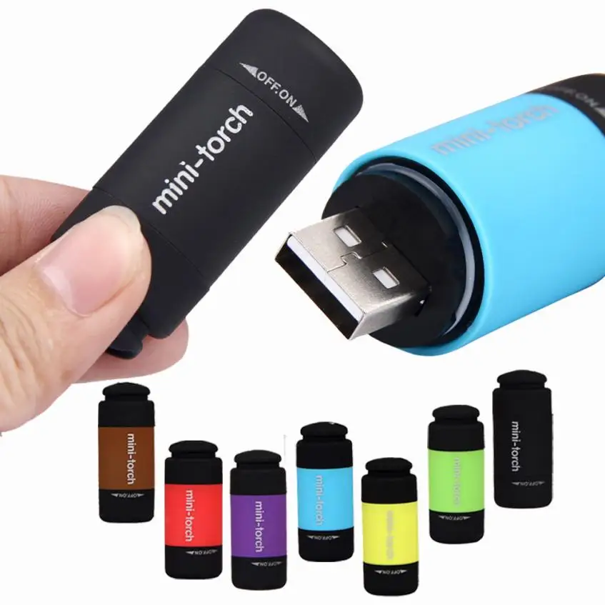 Новый квалифицированный мини-фонарик 0 3 Вт 25Lum USB Перезаряжаемый светодиодный
